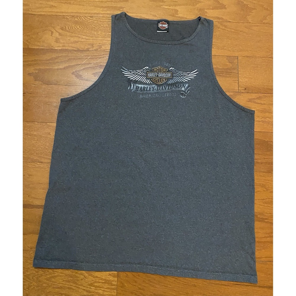 Vtg‎ Vintage HARLEY DAVIDSON Shirt Mens 2XL Tank Top Biker Made In USA Charlotte